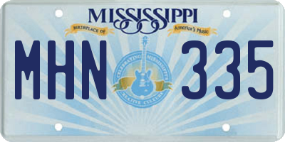 MS license plate MHN335
