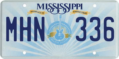 MS license plate MHN336