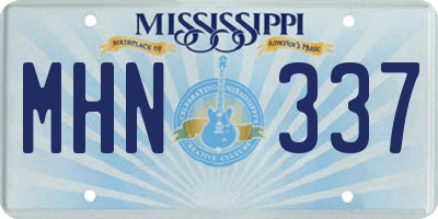 MS license plate MHN337