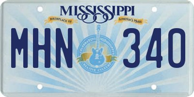 MS license plate MHN340
