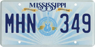 MS license plate MHN349
