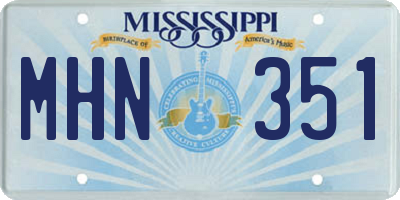 MS license plate MHN351