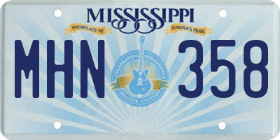 MS license plate MHN358