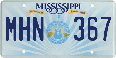 MS license plate MHN367