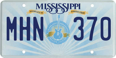 MS license plate MHN370
