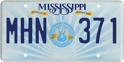 MS license plate MHN371