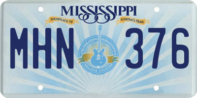 MS license plate MHN376