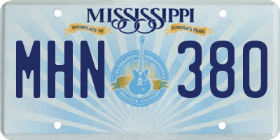 MS license plate MHN380