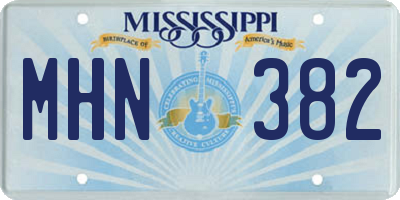 MS license plate MHN382