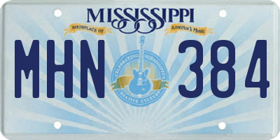 MS license plate MHN384