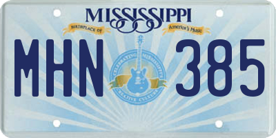 MS license plate MHN385