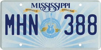 MS license plate MHN388