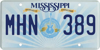 MS license plate MHN389