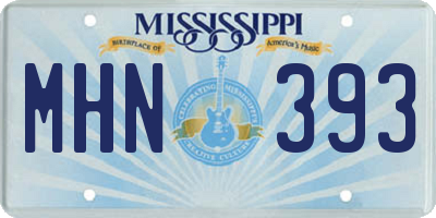 MS license plate MHN393