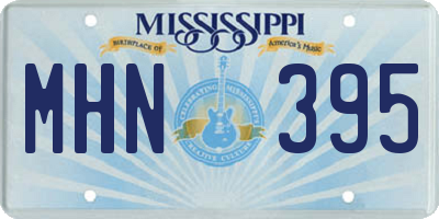 MS license plate MHN395