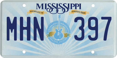MS license plate MHN397