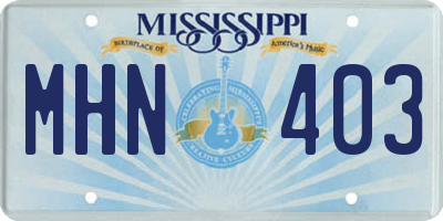 MS license plate MHN403