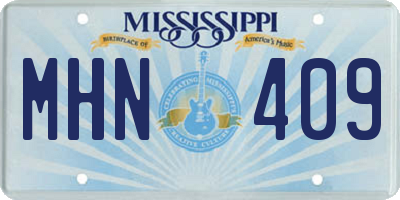 MS license plate MHN409