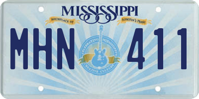 MS license plate MHN411