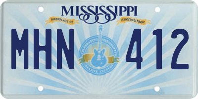 MS license plate MHN412