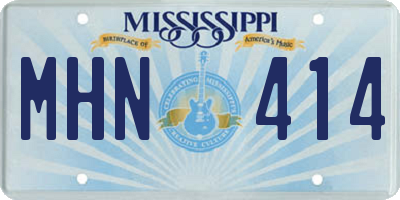 MS license plate MHN414