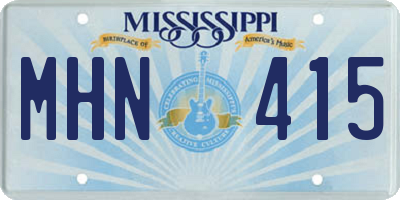MS license plate MHN415