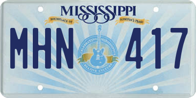 MS license plate MHN417