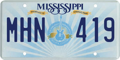 MS license plate MHN419
