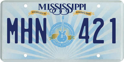 MS license plate MHN421