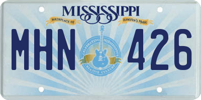 MS license plate MHN426