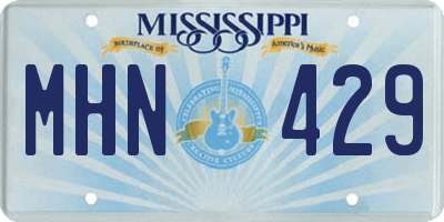 MS license plate MHN429