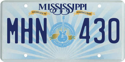 MS license plate MHN430