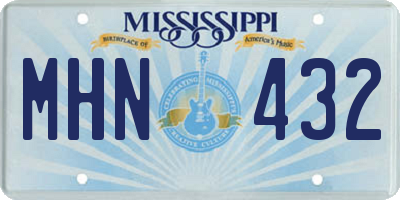 MS license plate MHN432