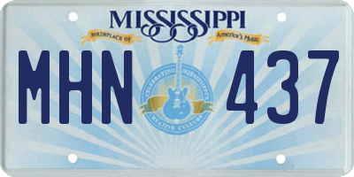 MS license plate MHN437