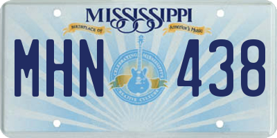 MS license plate MHN438