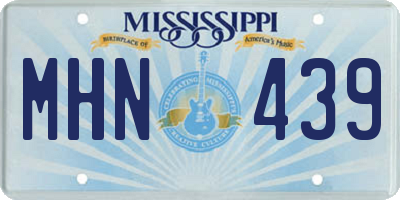 MS license plate MHN439
