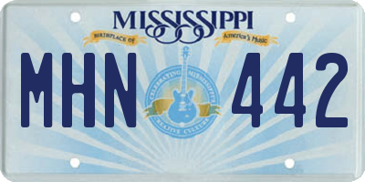 MS license plate MHN442