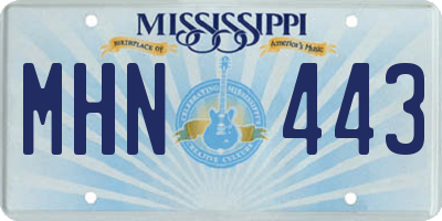 MS license plate MHN443