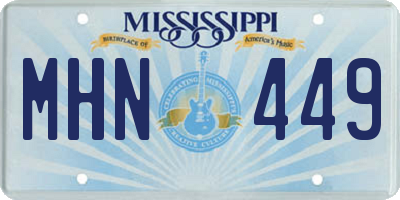 MS license plate MHN449