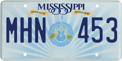 MS license plate MHN453