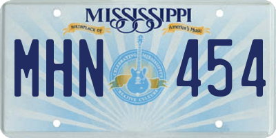 MS license plate MHN454