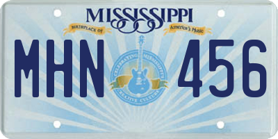 MS license plate MHN456