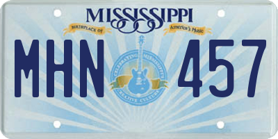 MS license plate MHN457