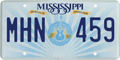 MS license plate MHN459
