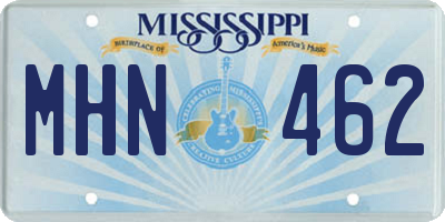 MS license plate MHN462