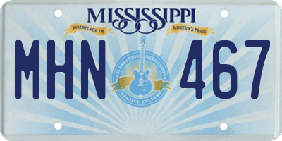 MS license plate MHN467