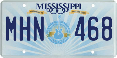 MS license plate MHN468