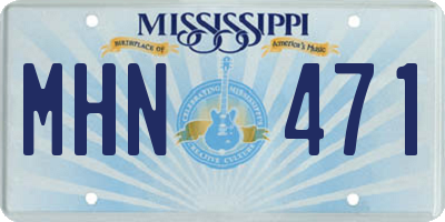 MS license plate MHN471