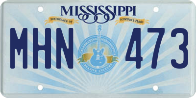 MS license plate MHN473