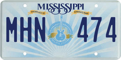 MS license plate MHN474